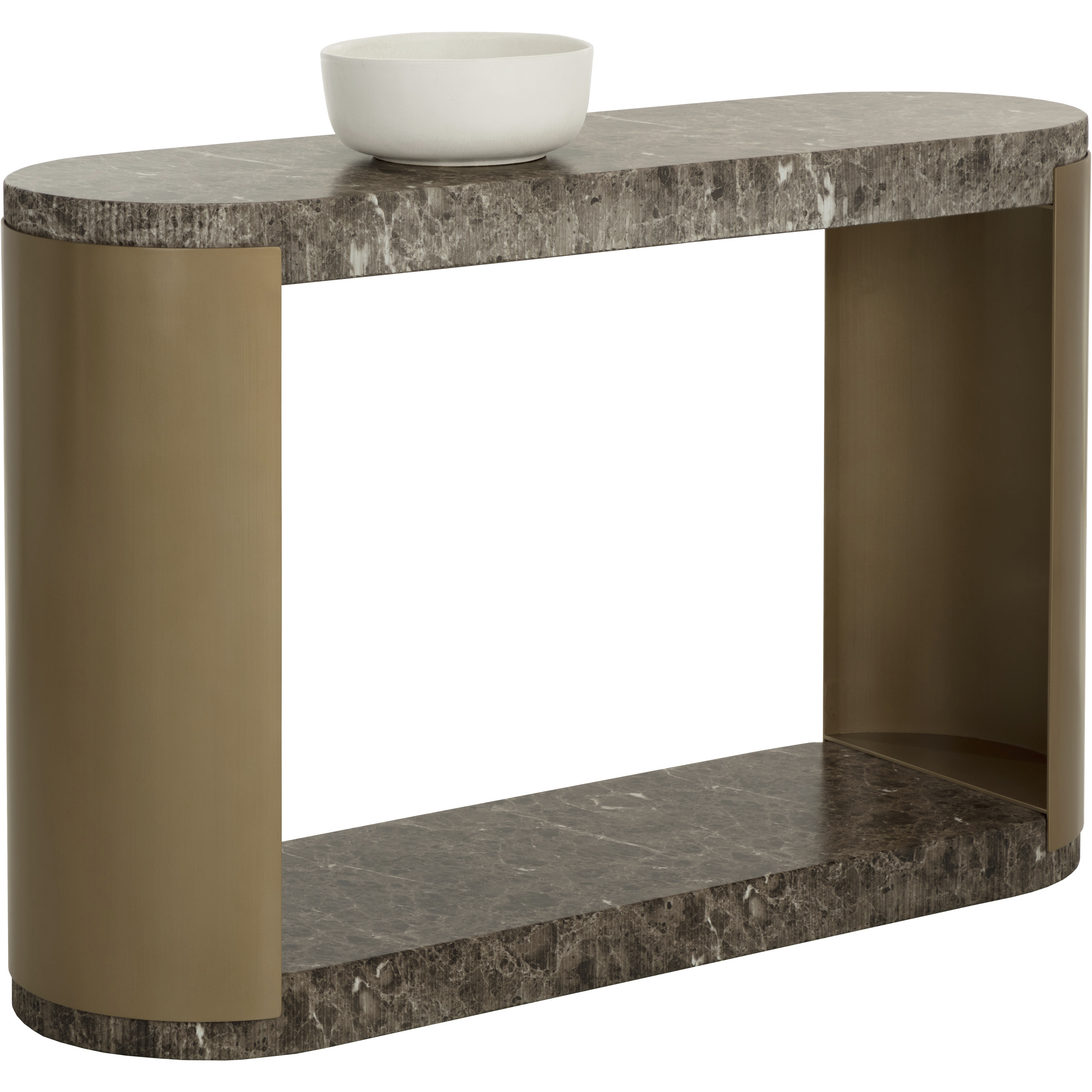 Cavette 50 X 32.5 inch Marble Look / Dark Emperador Outdoor Console Table